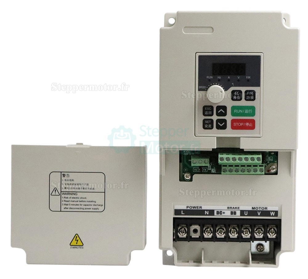 Variateur de fr&eacute;quence (VFD) pour broche 5 CV 3,7 kW H100-3.7S2/H100-3.7T4 220 V/380 V